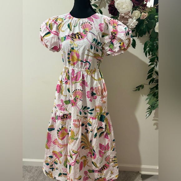 Banjanan Pink and Green Floral Dress - Picture 6 of 9